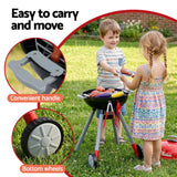 Keezi Kids Pretend Kitchen BBQ Playset Role Play Toy with charcoal Play Food Cup - Rear View