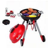 Keezi Kids Pretend Kitchen BBQ Playset Role Play Toy with charcoal Play Food Cup - Low Angle