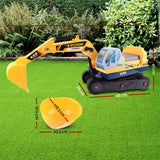 Keezi Ride On Car Toys Kids Excavator Digger Sandpit Bulldozer Car Pretend Play - Front View