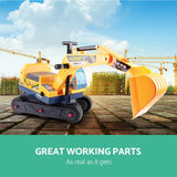 Keezi Ride On Car Toys Kids Excavator Digger Sandpit Bulldozer Car Pretend Play - Top-Down View