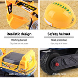 Keezi Ride On Car Toys Kids Excavator Digger Sandpit Bulldozer Car Pretend Play - 45-Degree Angle