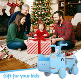 KEEZI Kids Ride On Push Car Toys with Storage Space Animal Stickers Blue 67CMX43CM - Extra Image