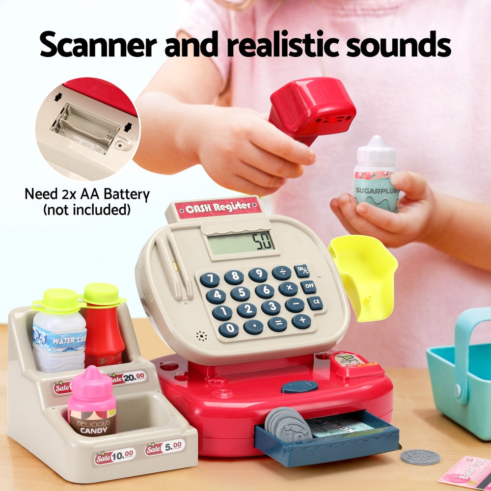 Colorful Kids' Cash Register Play Set with Accessories and Sound Features