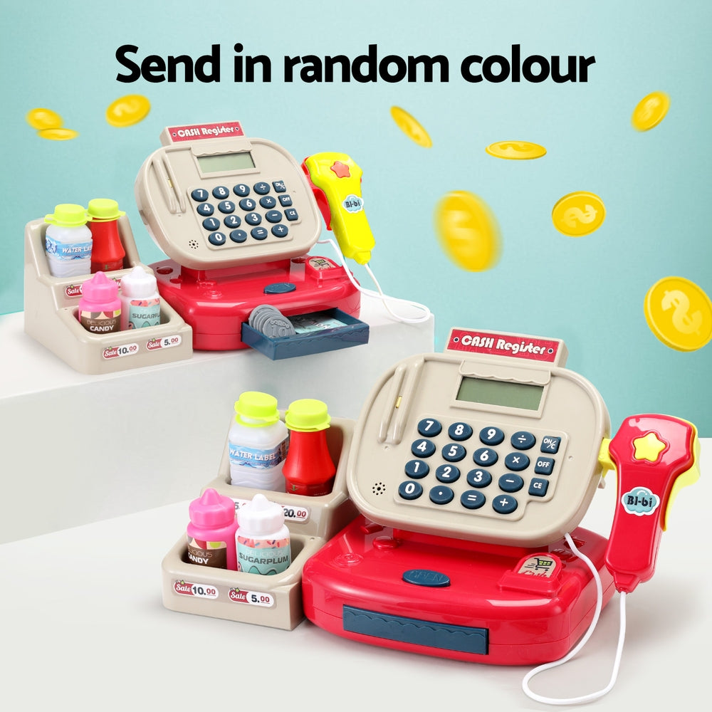 Colorful Kids' Cash Register Play Set with Accessories and Sound Features