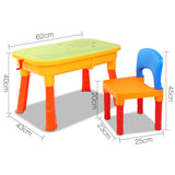 Keezi Kids Sandpit Pretend Play Set Sand Water Table Chair Outdoor Beach Toy - Front View