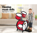 Keezi Kids 7 Drum Set Junior Drums Kit Musical Play Toys Childrens Mini Big Band - 45-Degree Angle