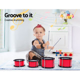 Keezi Kids 7 Drum Set Junior Drums Kit Musical Play Toys Childrens Mini Big Band - Rear View