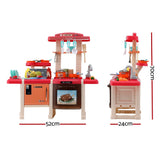 Keezi Kids Kitchen Pretend Play Set Cooking Sound Steam Light Function - Side View