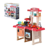 Keezi Kids Kitchen Pretend Play Set Cooking Sound Steam Light Function - Top-Down View