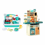 Keezi 2 Piece Kids Pretend Kitchen and Washing Playset Sink Toys - Side View