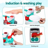 Keezi 2 Piece Kids Pretend Kitchen and Washing Playset Sink Toys - Rear View