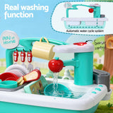Keezi 2 Piece Kids Pretend Kitchen and Washing Playset Sink Toys - Close-Up Angle