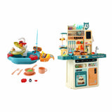 Keezi 2 Piece Kids Pretend Kitchen Playset Water Toys Fishing Game Food Play - Side View