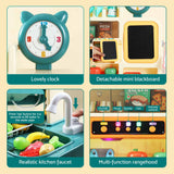 Keezi 2 Piece Kids Pretend Kitchen Playset Water Toys Fishing Game Food Play - 45-Degree Angle