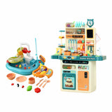 Keezi 2 Piece Kids Pretend Kitchen Playset Water Toys Fishing Game Food Play - Extra Image
