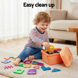 Keezi 120-Piece Magnetic Building Tiles Set for Kids - Educational STEM Toys Gift - Top-Down View