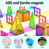 Keezi 120-Piece Magnetic Building Tiles Set for Kids - Educational STEM Toys Gift - Rear View