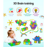 Keezi 60pcs Kids Magnetic Tiles Blocks Building Educational Toys Children Gift - Top-Down View