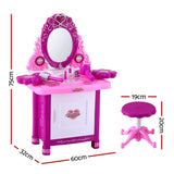 Keezi Kids Pretend Makeup Play Set Dressing Table Chair Girls Toys Children - Front View