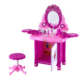 Keezi Kids Pretend Makeup Play Set Dressing Table Chair Girls Toys Children - Side View