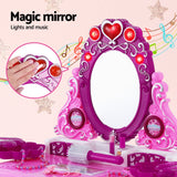 Keezi Kids Pretend Makeup Play Set Dressing Table Chair Girls Toys Children - Top-Down View