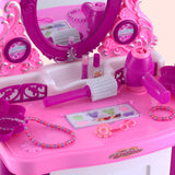 Keezi Kids Pretend Makeup Play Set Dressing Table Chair Girls Toys Children - Rear View