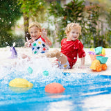 Keezi Kids Sand and Water Play Adventure Set with Truck, Windmill, and Beach Tools - Rear View