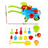 Keezi Kids Sandpit Beach Toys Set Wheelbarrow Shovels Animal Molds Sand Play - Front View