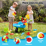 Keezi Kids Sandpit Beach Toys Set Wheelbarrow Shovels Animal Molds Sand Play - Top-Down View