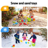 Keezi Kids Sandpit Beach Toys Set Wheelbarrow Shovels Animal Molds Sand Play - 45-Degree Angle