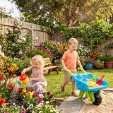 Keezi Kids Sandpit Beach Toys Set Wheelbarrow Shovels Animal Molds Sand Play - Rear View