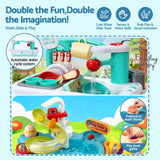 Keezi Kids Pretend Kitchen Sink and Water Playset Fishing Game Toys Play food
