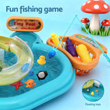 Keezi Kids Pretend Kitchen Sink and Water Playset Fishing Game Toys Play food - 45-Degree Angle