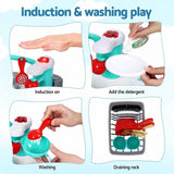 Keezi Kids Pretend Kitchen Sink and Water Playset Fishing Game Toys Play food