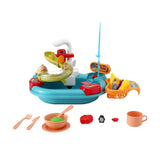 Keezi Kids Pretend Play Kitchen Sink with Faucet Floating Fishing Toys Play food - Top-Down View