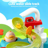 Keezi Kids Pretend Play Kitchen Sink with Faucet Floating Fishing Toys Play food - Rear View