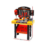 Keezi Kids Pretend Workbench DIY Tools 54 Piece Children Role Play Toys Black - Front View