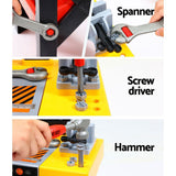 Keezi Kids Pretend Workbench DIY Tools 54 Piece Children Role Play Toys Black - 45-Degree Angle