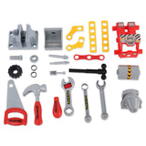 Keezi Kids Pretend Workbench DIY Tools 97 Piece Children Role Play Toys Red - Rear View