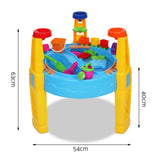 Keezi Kids Sandpit Pretend Play Set Water Sand Table Children Outdoor Toy Umbrella - Front View