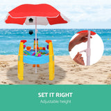 Keezi Kids Sandpit Pretend Play Set Water Sand Table Children Outdoor Toy Umbrella - Top-Down View