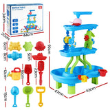 Keezi Kids Sand and Water Table 4-Tier Waterfall Sandpit Toys Beach Shovel - Front View