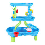 Keezi Kids Sand and Water Table 4-Tier Waterfall Sandpit Toys Beach Shovel - Side View