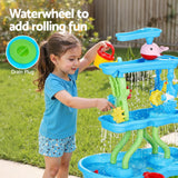 Keezi Kids Sand and Water Table 4-Tier Waterfall Sandpit Toys Beach Shovel - 45-Degree Angle