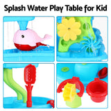 Keezi Kids Sand and Water Table 4-Tier Waterfall Sandpit Toys Beach Shovel - Rear View