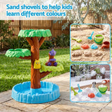 Keezi 62cm Tree Water Table Kids Sandpit Toys Set with Shovels Molds for Sand Play - Rear View