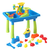 Keezi Kids Outdoor Sand and Water Play Table with Windmill and Shovel - Side View