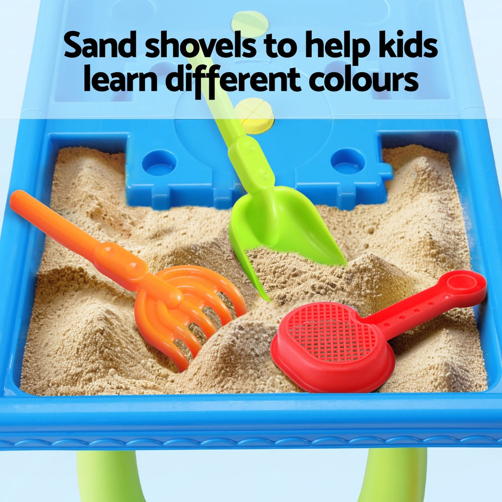 Keezi Kids Outdoor Sand and Water Play Table with Windmill and Shovel