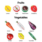 Wooden Kids Kitchen Playset with Magnetic Pretend Food and Cooking Utensils - Front View