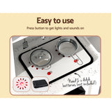 Keezi Kids Kitchen Play Set Wooden Pretend Toy Children Cooking Cookware Utensil - Close-Up Angle